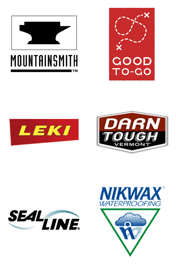 Brands we carry: Mountainsmith, Good To-Go, Leki, Stanley, SealLine, and Nikwax